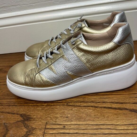 Wonders Zurich Gold A-2650 Leather Women's Platform Sneakers Size 41 US 10 - Picture 8 of 11